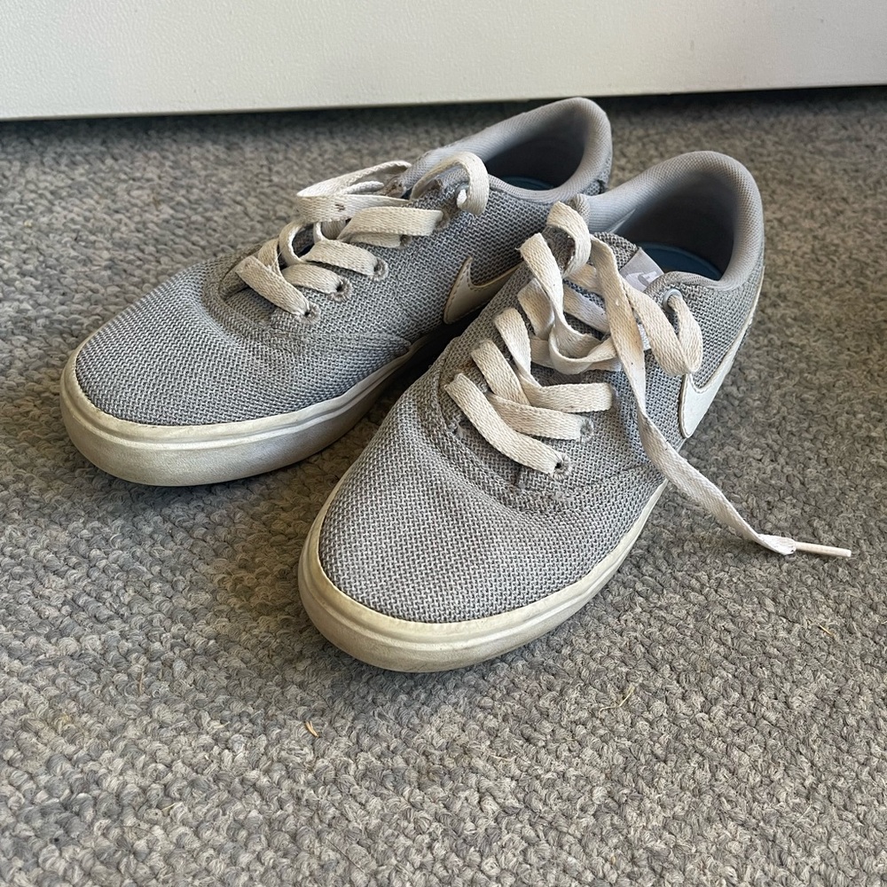 Gray and White Sneakers